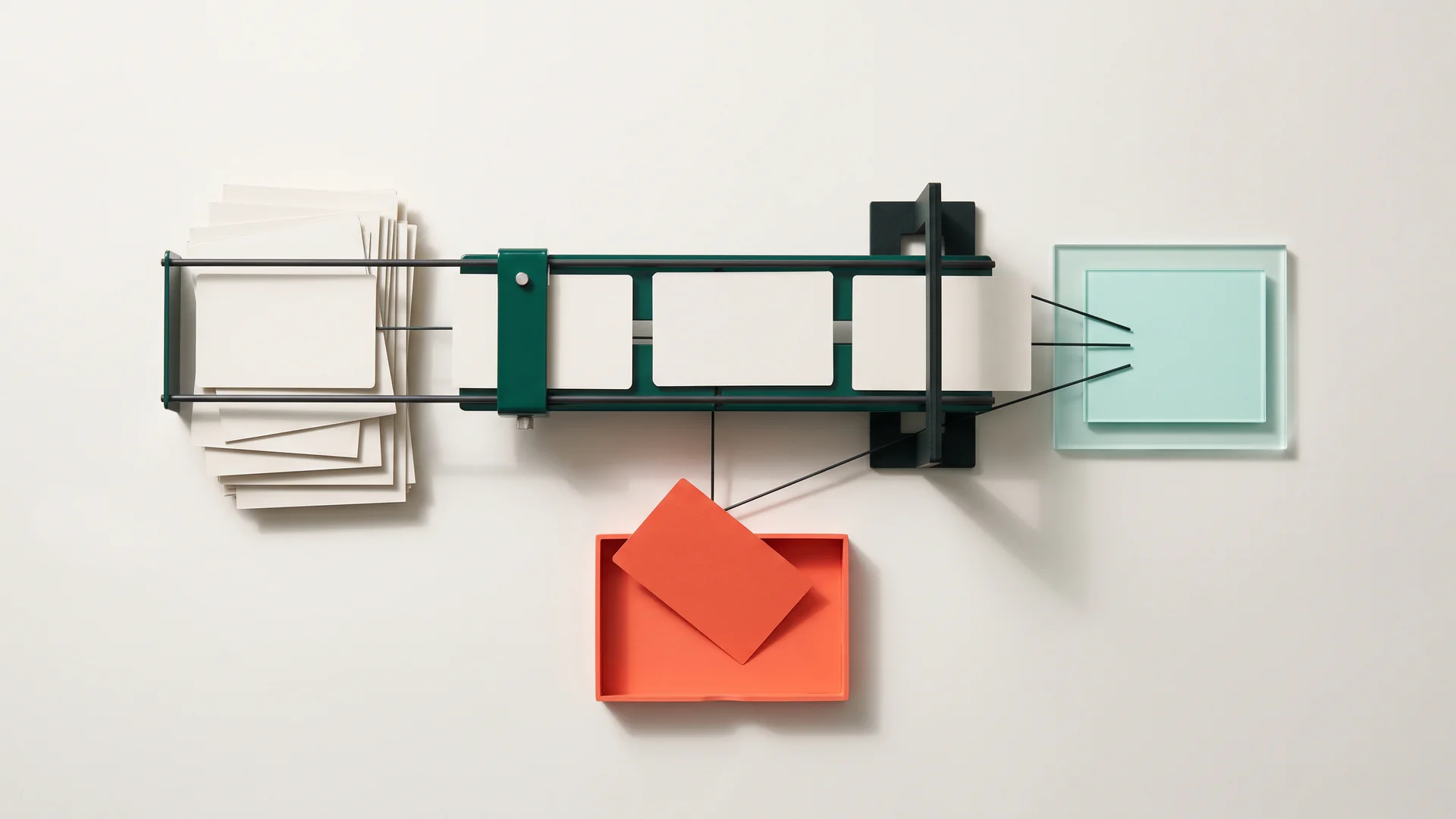 Source cards pass through a retrieval and verification frame toward a grounded output, with one exception diverted for review.